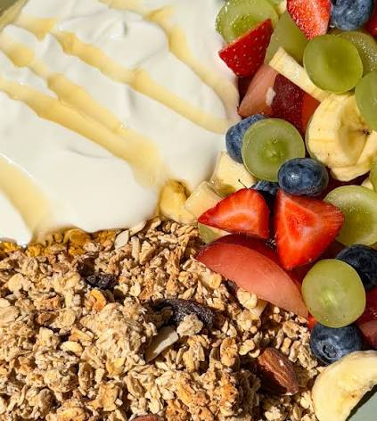 Granola and fruit bowl